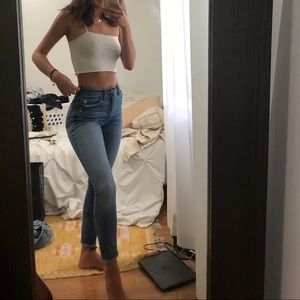 high rise slim jeans